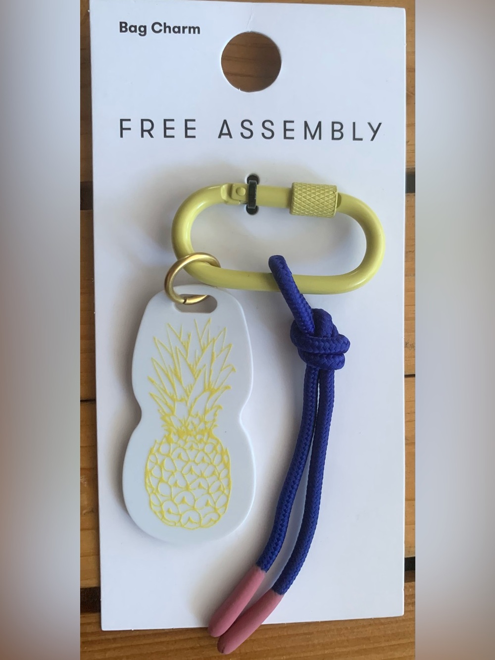 NWT Free Assembly Pineapple Keychain Charm in Yellow and Gold bag charm